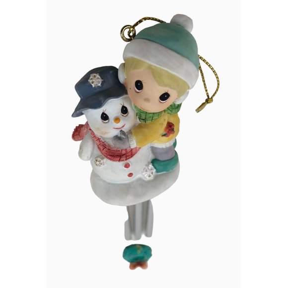Precious Moments Snowman Girl Windchime Enesco 672289 Resin 1999 Ornament - Picture 10 of 10